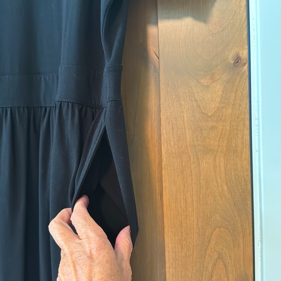 Lands End Black Midi Dress Womens 2X Cotton blend short sleeve simple Basic - Picture 5 of 7